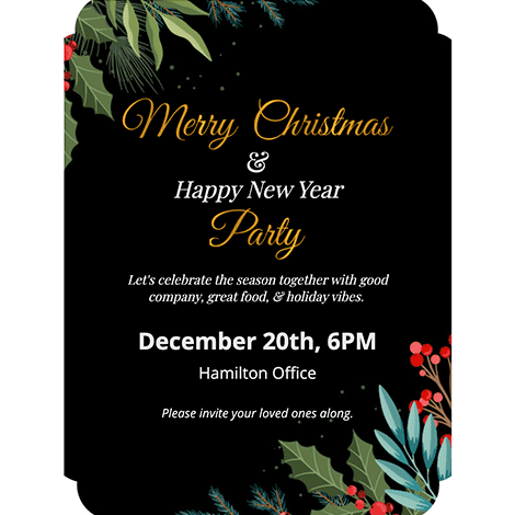 Holly Jolly Christmas Party Invite